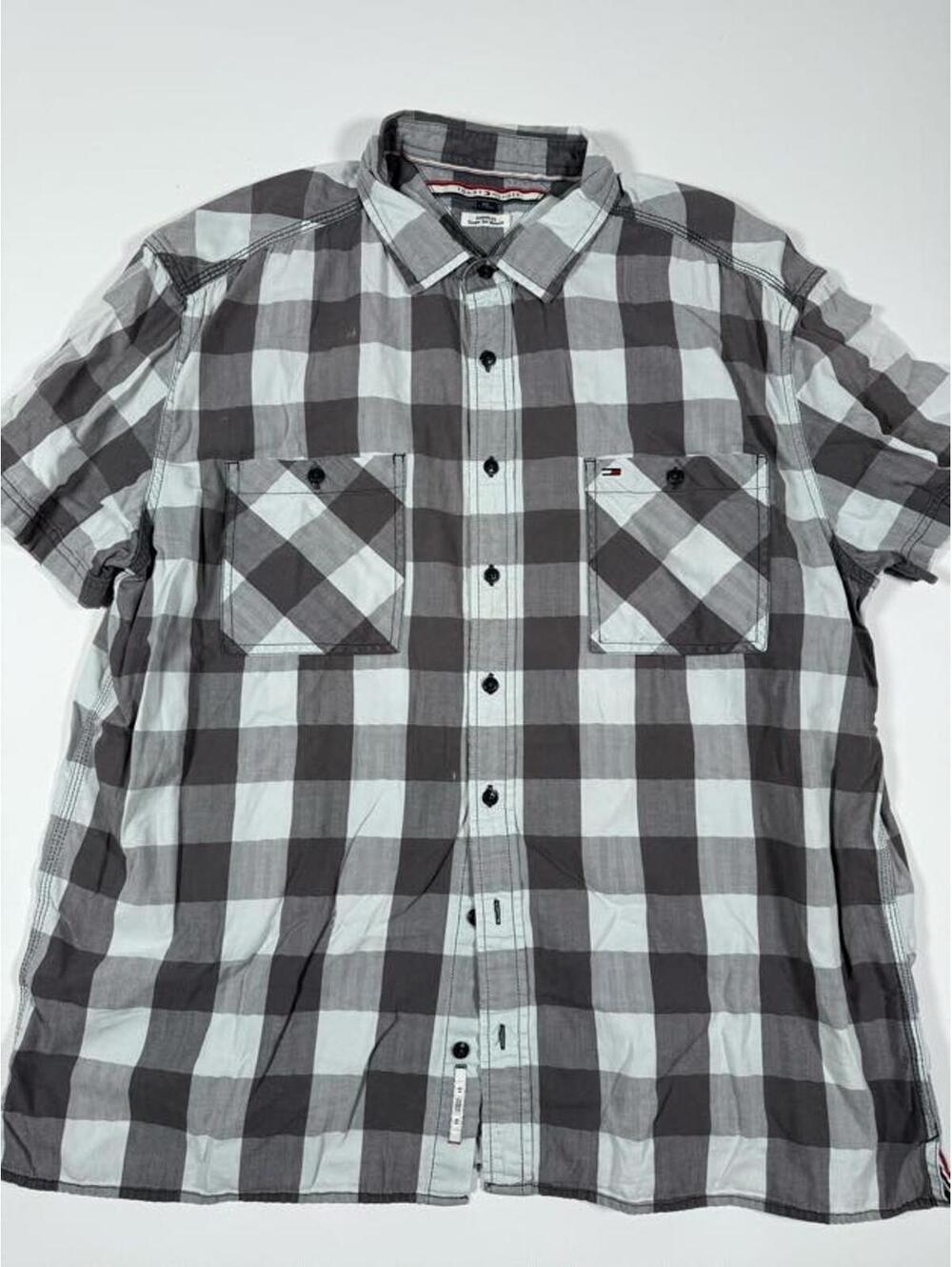 Tommy Hilfiger Custom Fit XXL Plaid Short Sleeve Shirt